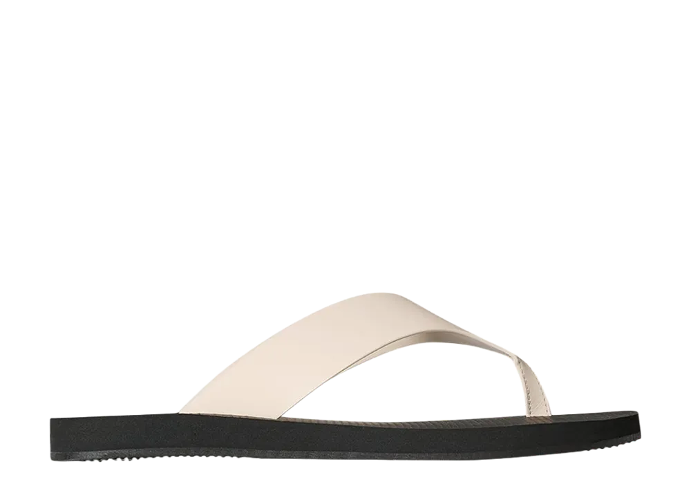 The Row Women's Dune Classic Ginza Sandals in Leather "Ivory/Black"