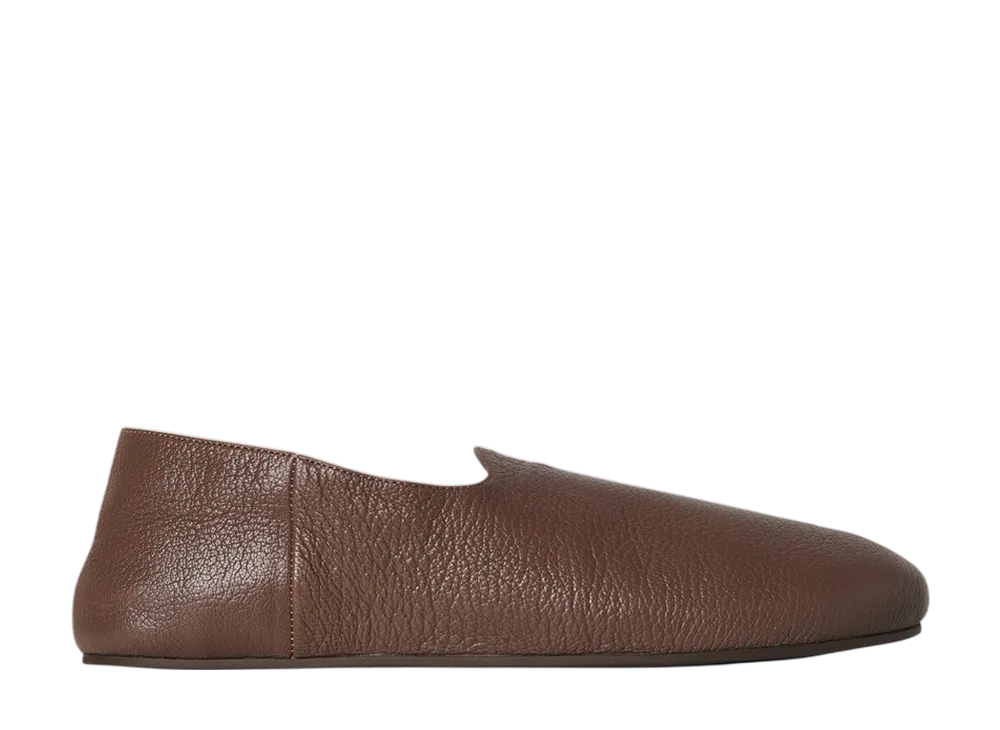 The Row Hugh Slip On Shoe in Leather "Light Brown"