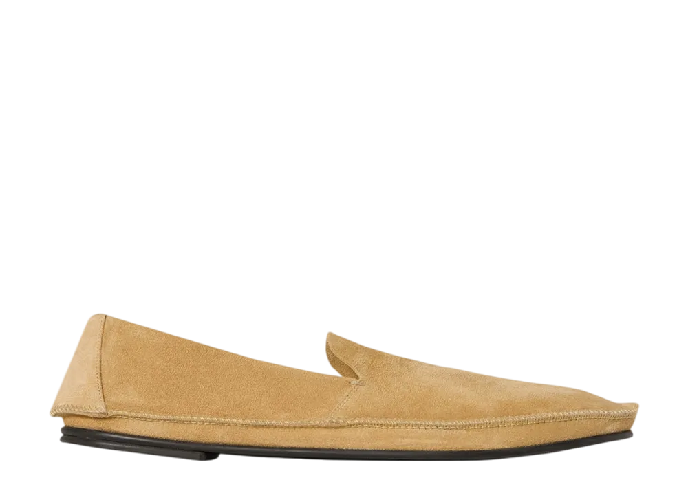 The Row Tyler Loafer in Suede "Yellow Linen"