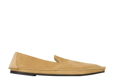 The Row Tyler Loafer in Suede "Yellow Linen"