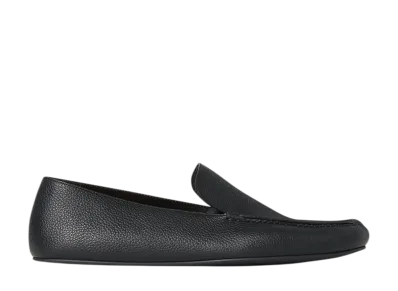 The Row Leo Slipper in Leather "Black"
