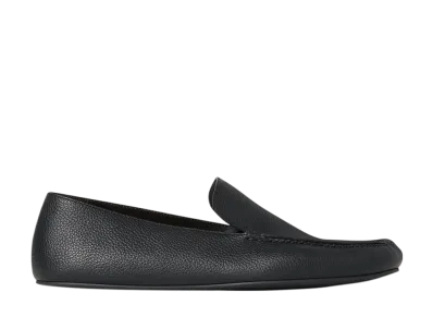 The Row Leo Slipper in Leather "Black"