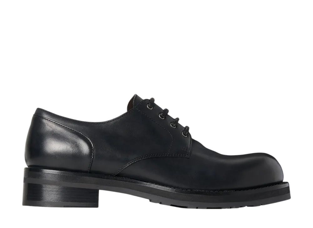 The Row Derby Lug Sole Shoe in Leather "Black"