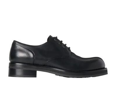 The Row Derby Lug Sole Shoe in Leather "Black"