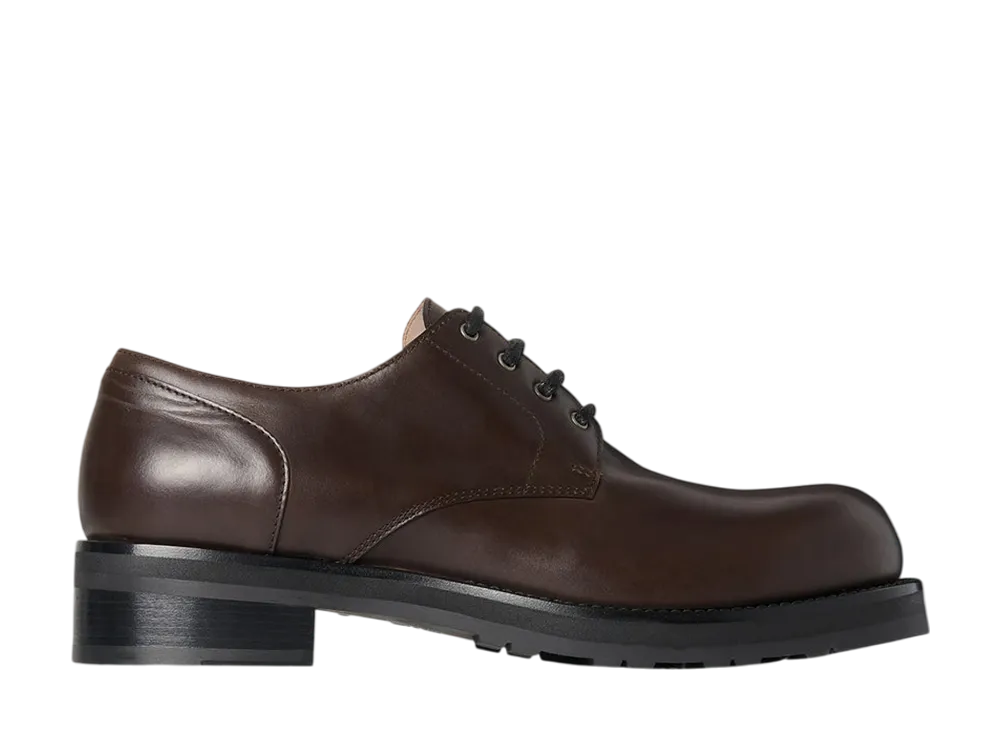 The Row Derby Lug Sole Shoe in Leather "Lacquer Brown"