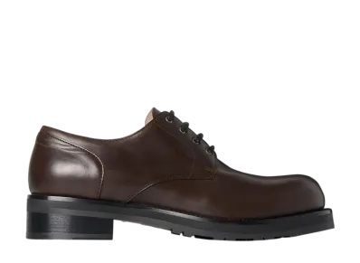 The Row Derby Lug Sole Shoe in Leather "Lacquer Brown"