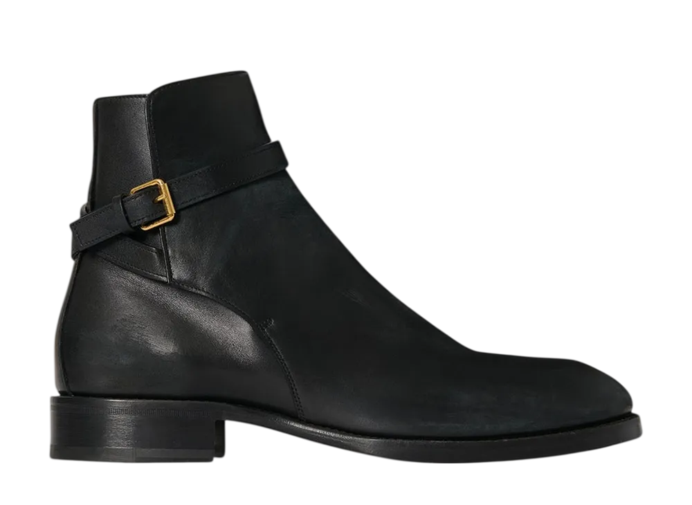 The Row Nobilis Buckle Boot in Leather "Black"