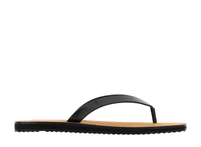 The Row Leather City Thong Slippers "Black"