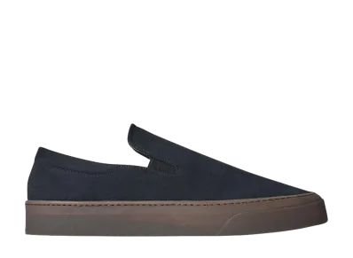 The Row MH Slip On Shoes in Cotton "Black/Smoke Brown"