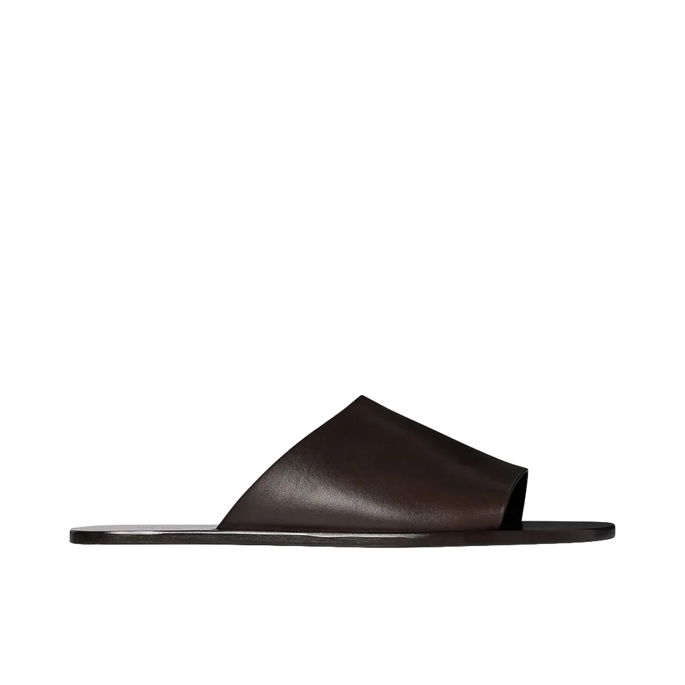 The Row Charlie Slides "Lacquered Brown"
