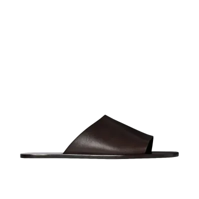 The Row Charlie Slides "Lacquered Brown"