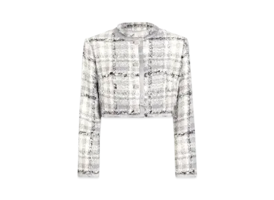 DOLCE&GABBANA Short check lurex raschel tweed jacket ""