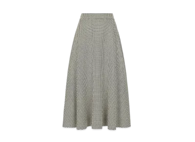 DOLCE&GABBANA Calf-Length Wool Houndstooth Circle Skirt "Multicolor"