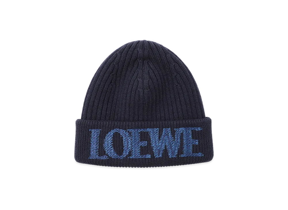 LOEWE Blurred LOEWE Beanie "Navy Blue"