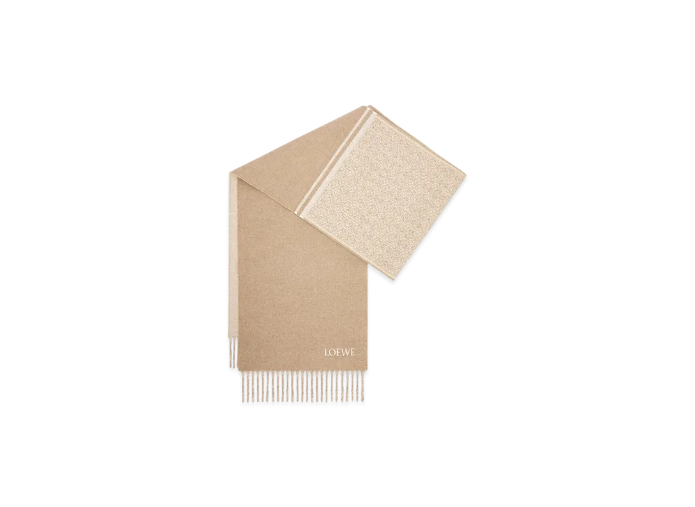 LOEWE Scarf "Camel/White"
