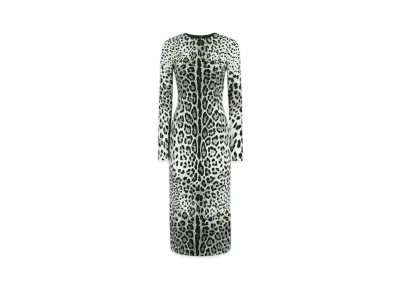 DOLCE&GABBANA Charmeuse Calf-Length Sheath Dress With Leopard Print "Animal"
