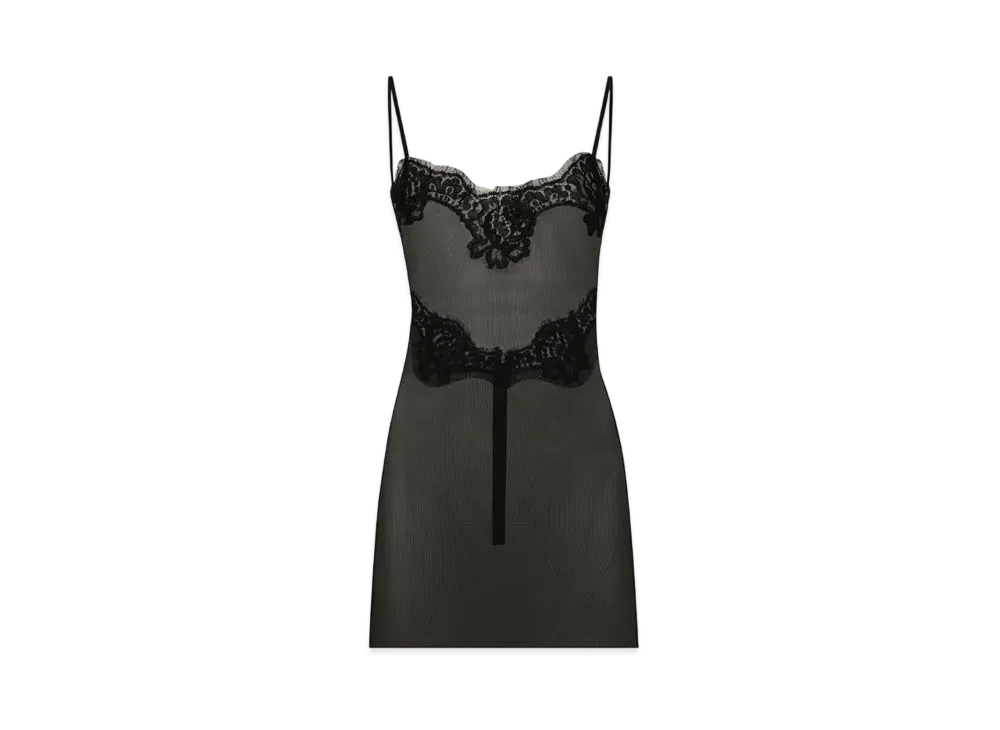 DOLCE&GABBANA Tulle Top With Lace Details "Black"