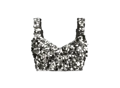 DOLCE&GABBANA Sequined Bralette Top "Silver"