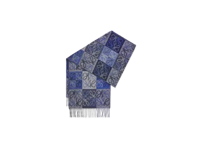 LOEWE Checkerboard Scarf "Blue"