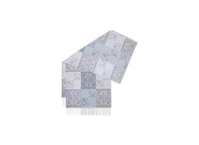 LOEWE Checkerboard Scarf "Blue/White"