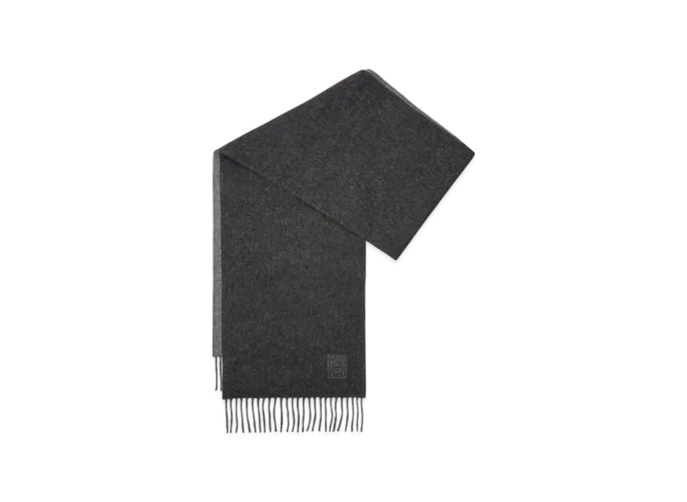 LOEWE Scarf in Wool and Cashmere "Black/Grey"