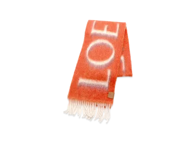 LOEWE Women's Wool Mohair Scarf "Orange/Red"