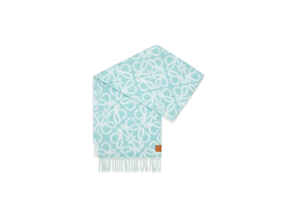 LOEWE Anagram Scarf "Light Blue/White"