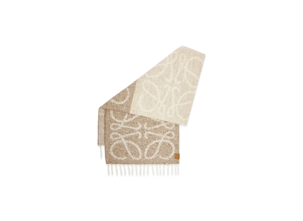 LOEWE Anagram Scarf "Beige/White"