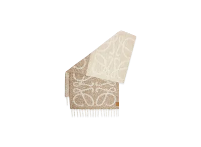 LOEWE Anagram Scarf "Beige/White"