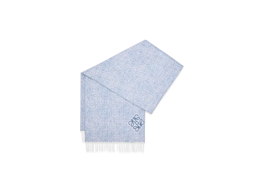 LOEWE Anagram Scarf "Light Blue"
