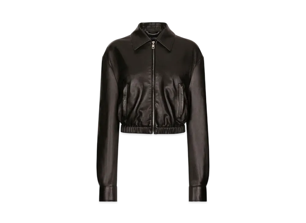 DOLCE&GABBANA Lambskin Bomber Jacket "Black"