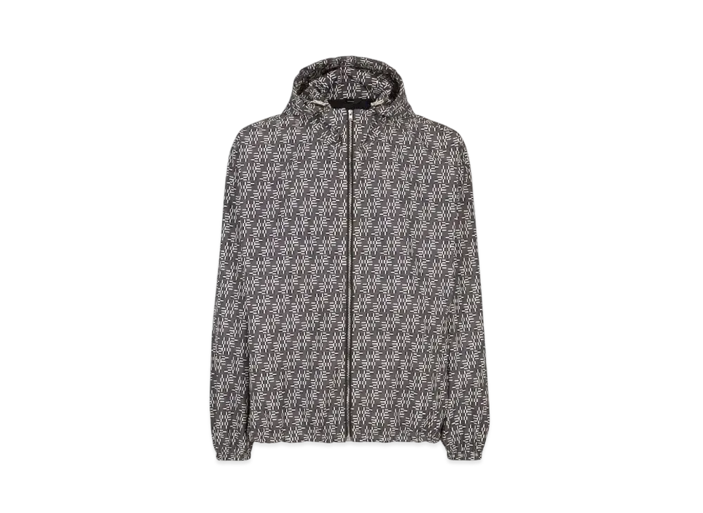 FENDI Men's Blouson FF Labyrinth Nylon Windbreaker Jacket "Gray"