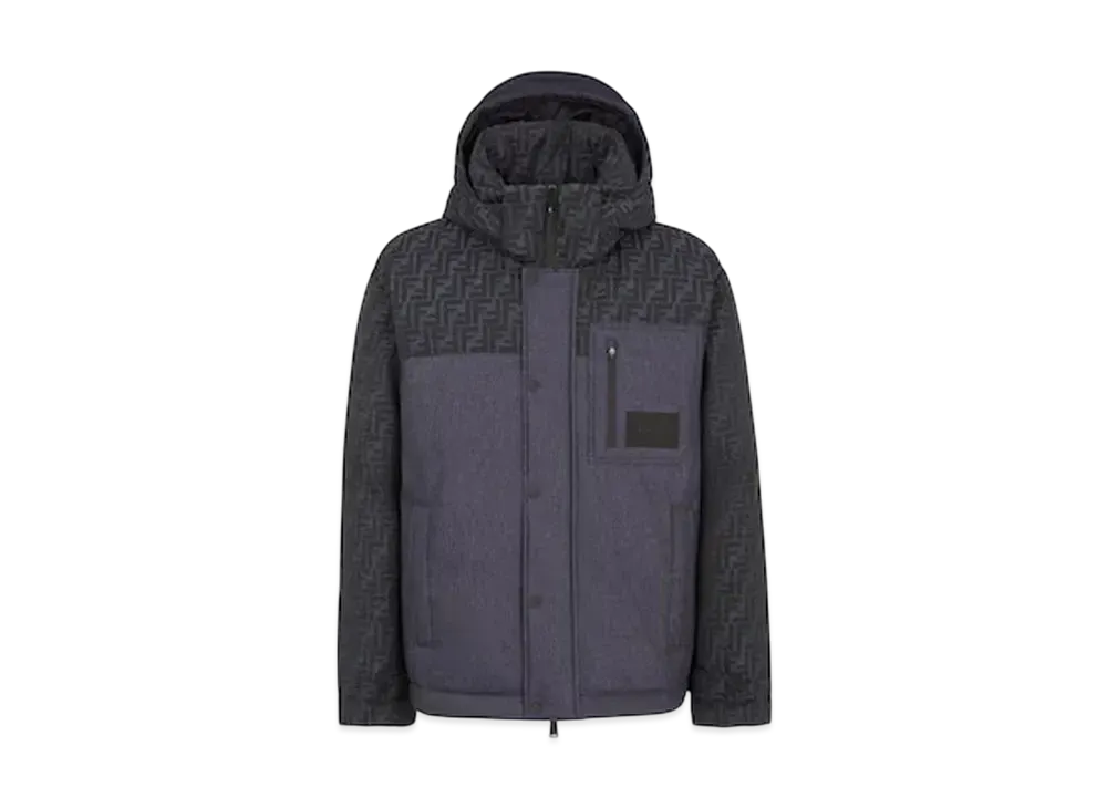 FENDI Men's Ski Jacket FF Jacquard "Blue"