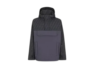 FENDI Men's Ski Jacket FF Jacquard Anorak "Blue"