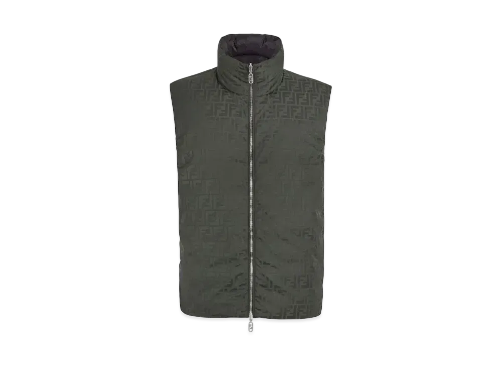 FENDI Men's Gilet FF Nylon Vest "Green"