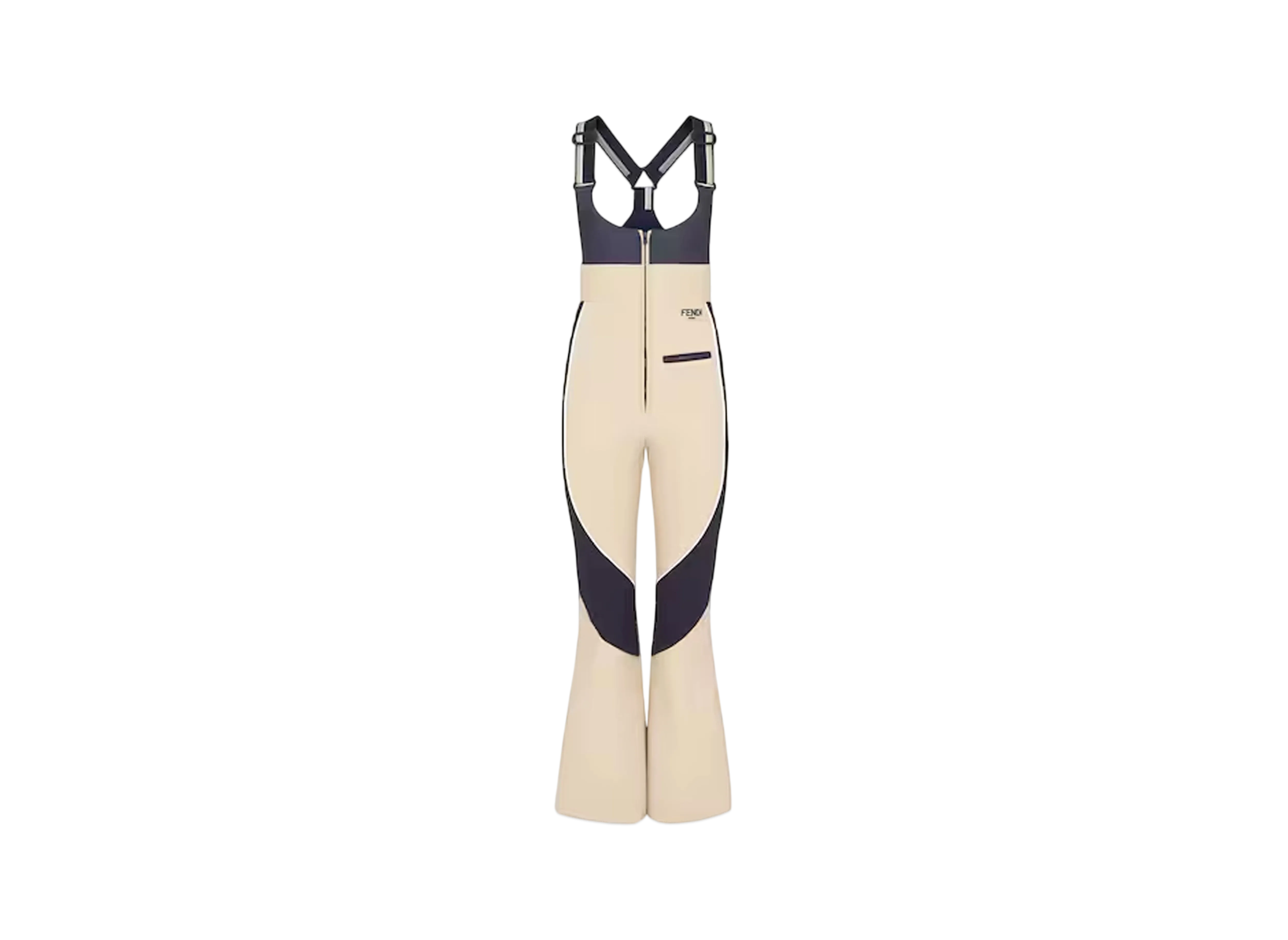 FENDI Women's Ski Suit Tech Fabric Salopettes "Beige"