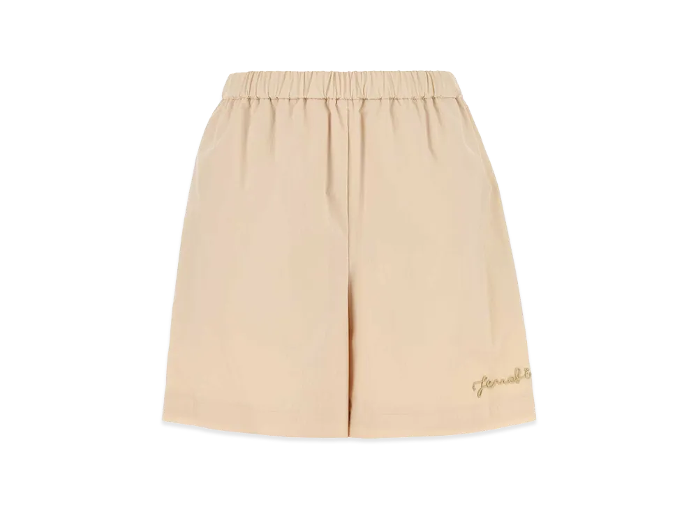 FENDI Women's Stretch Cotton Blend Shorts "Beige"