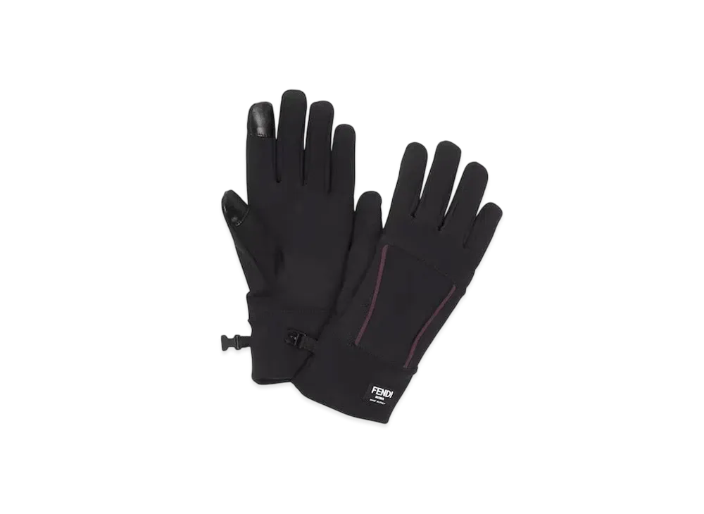 FENDI Ski Gloves Made Of Tech Jersey "Black"