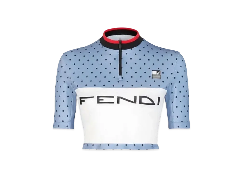 FENDI Top Polka Dot Lycra ® Top "Light Blue"