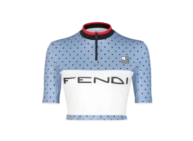 FENDI Top Polka Dot Lycra ® Top "Light Blue"