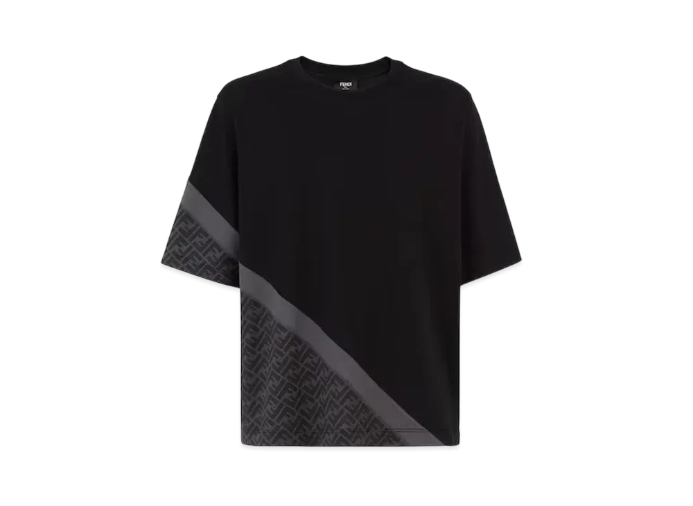 FENDI Men's Diagonal Jersey T-Shirt "Black"