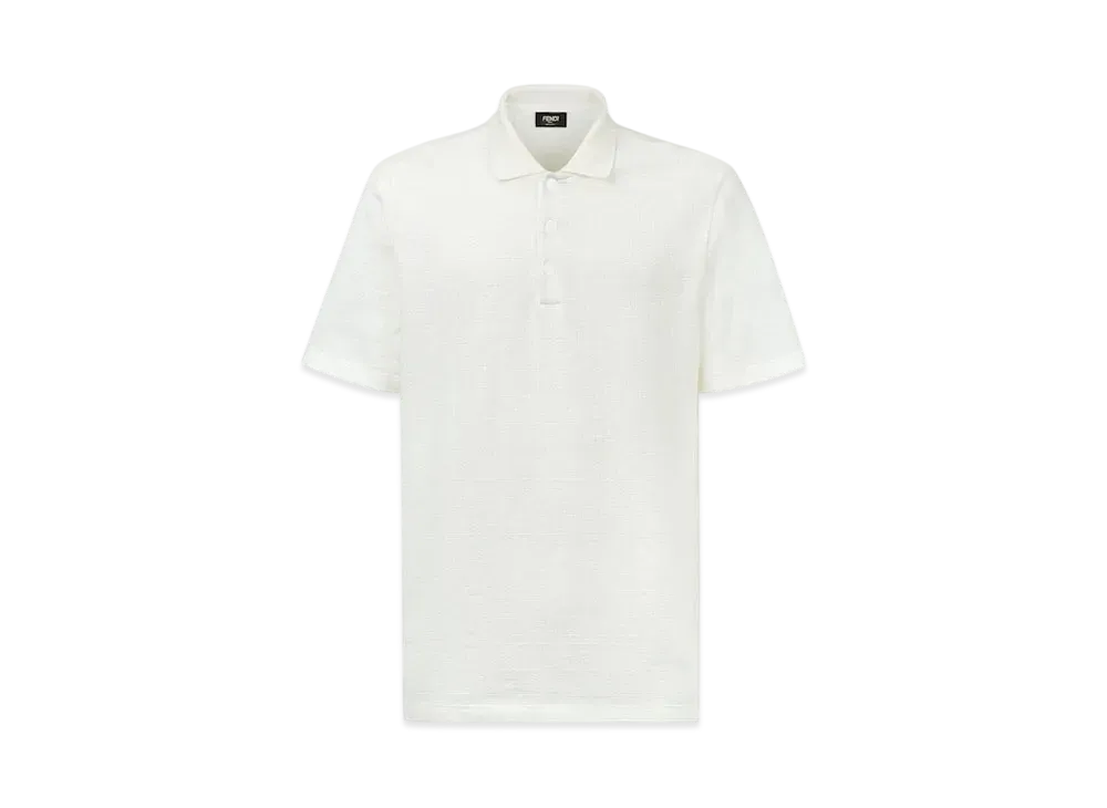 FENDI Men's FF Pique Polo Shirt "White"