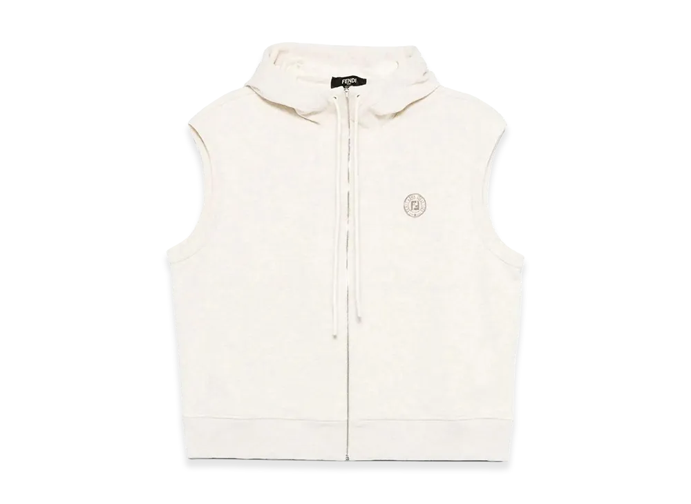 FENDI Melange Stretch Hooded Vest "Cream"