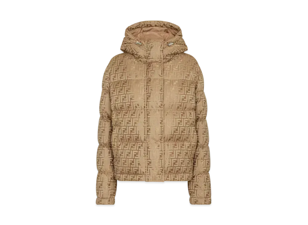 FENDI Women's FF Nylon Puffer Jacket "Brown"