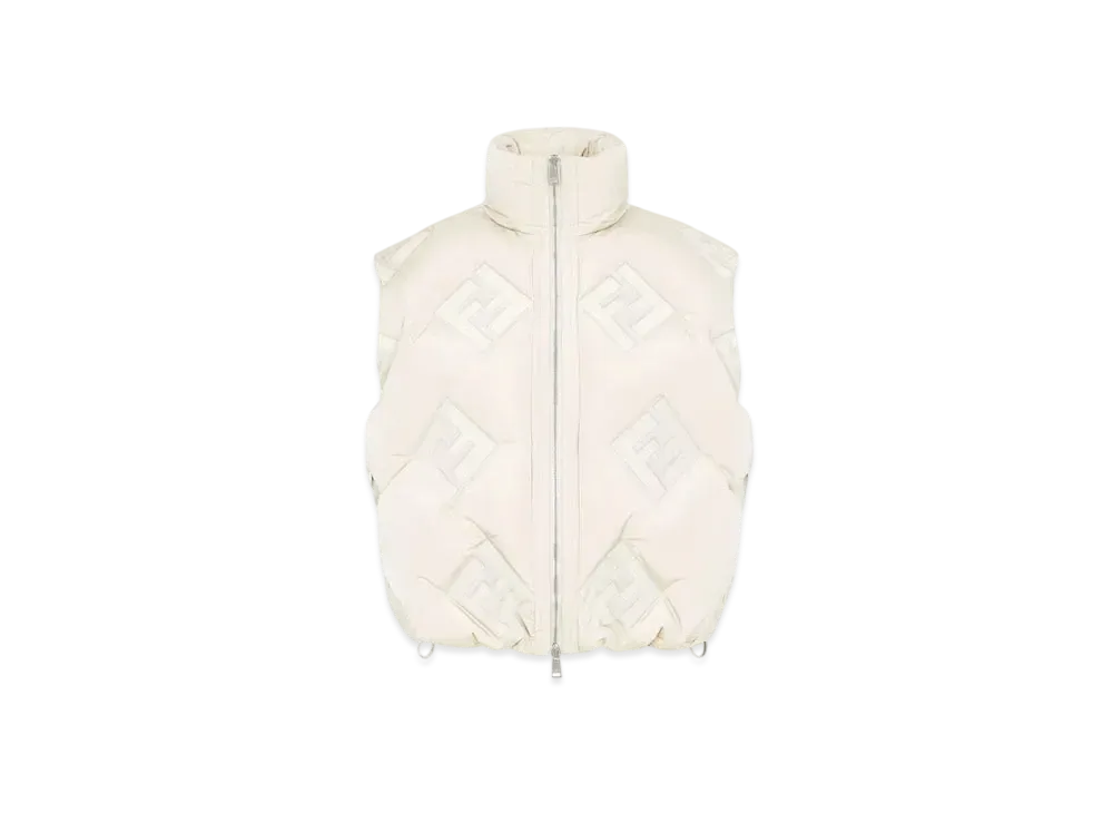 FENDI Women's FF Technical Fabric Gilet "White"