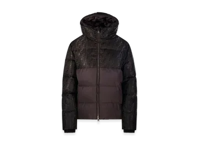 FENDI Women's Jacquard FF Hooded Ski Jacket "Brown"