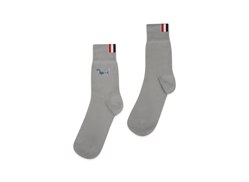 THOM BROWNE Holiday Hector Cotton Crew Socks "Gray"