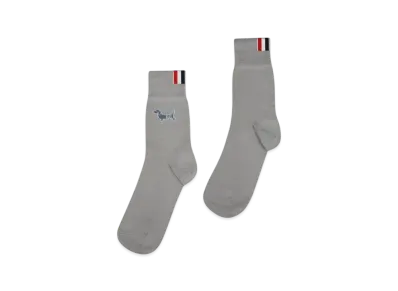 THOM BROWNE Holiday Hector Cotton Crew Socks "Gray"