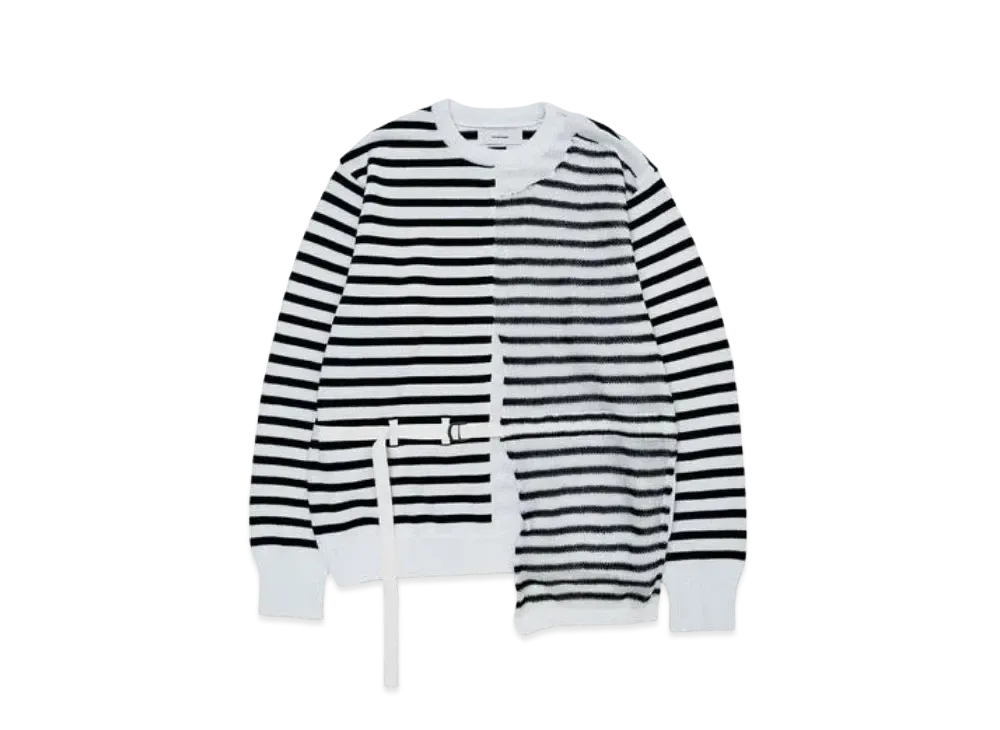 FACETASM Belted Knit Long Sleeve "White Black"