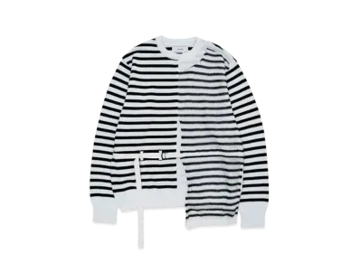 FACETASM Belted Knit Long Sleeve "White Black"